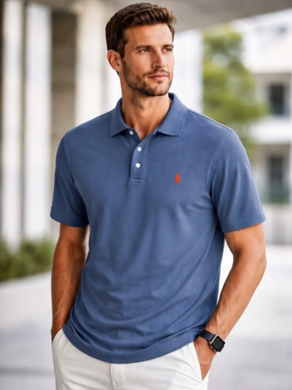 Polo by Ralph Lauren Pima Soft Touch Blue Short-Sleeve Polo Shirt